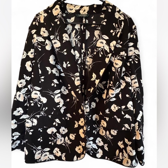 Lauren Ralph Lauren Plus Size Floral Print Blazer Jacket size 18w - Picture 2 of 9